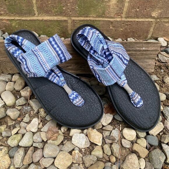 Sanuk 1016459 Citrus Lanai Blanket Yoga Sling Sandal Womens Size 7/38EU - Picture 1 of 8